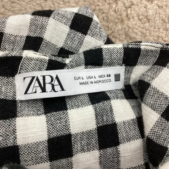 Zara Gingham Cut Out Jumper Size Large - Picture 8 of 9